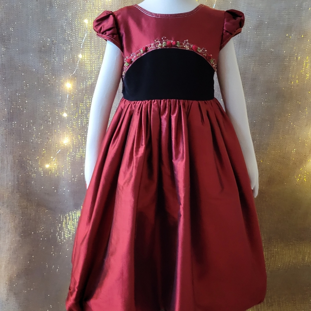 Isobella & Chloe Silk Blend Velvet Dress 6X